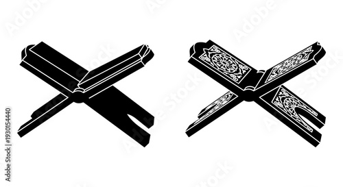 Decorative metal crosses displayed against a plain background Vector, illustration