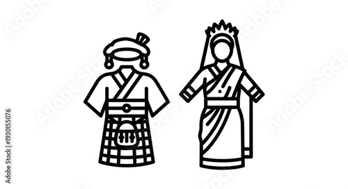Ancient Roman Couple Traditional Clothing.