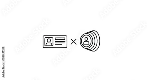 Identification Card and Stack of Coins Symbolizing Financial Identity.