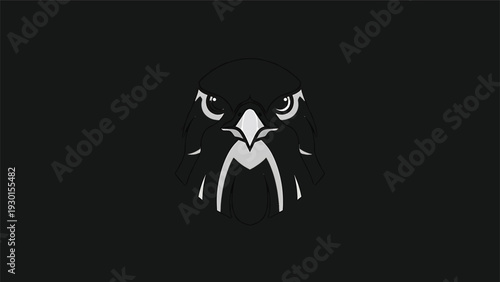 Intense Eagle Head Emblem with Fierce Eyes and Sharp Beak.