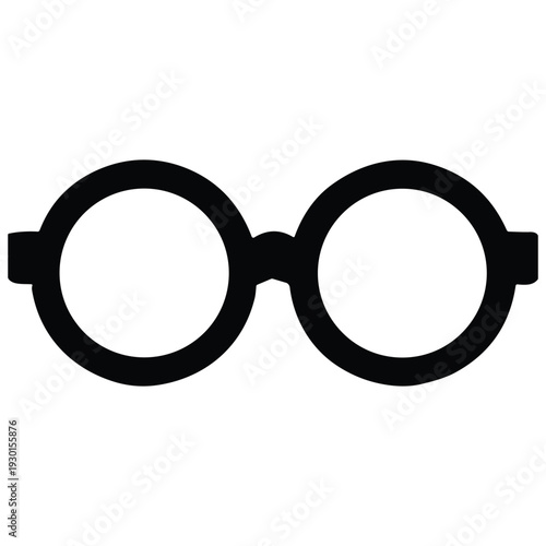 Round eyeglasses frame silhouette vector