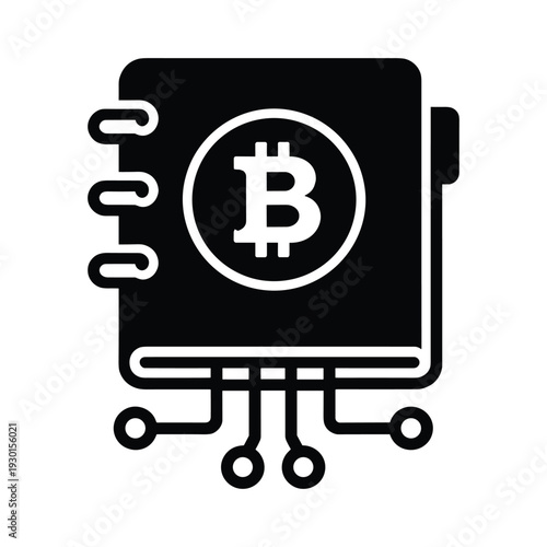 Bitcoin cryptocurrency digital wallet icon