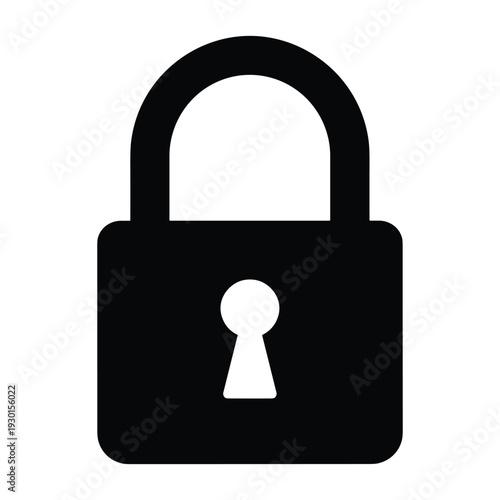 Black closed padlock icon symbol