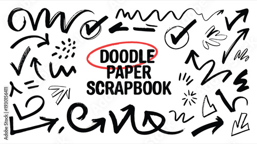 Hand-drawn Scribble and Arrow Doodle Elements Vector Set for Creative Design Projects