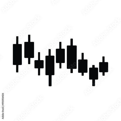 Black candlestick chart pattern silhouette