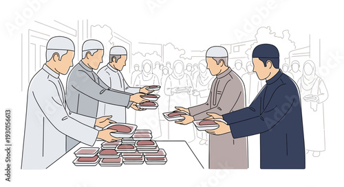 Medical Staff Handing Over Food Trays.