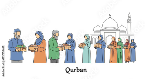 People Holding Quran Books in Traditional Clothing.