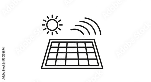 Solar panel absorbing sunlight and emitting wireless energy signals