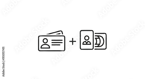 Identification Cards and Business Cards Combination Icon.
