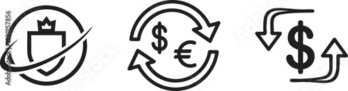 Global Finance and Currency Exchange Icons