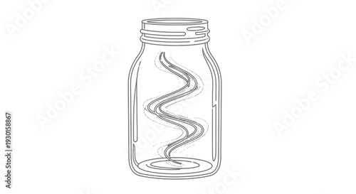 Abstract DNA Helix Inside a Glass Jar, Scientific Concept, Genetics Research, Molecular Biology