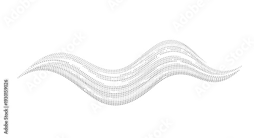 Abstract flowing wave of dots, subtle motion, digital art, clean background