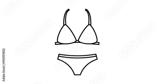 Bikini Swimsuit Illustration Simple Design.