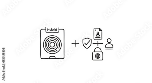 Hybrid cloud data security and privacy protection concept.