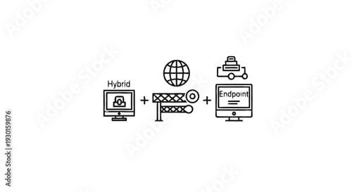 Hybrid Endpoint Security and Network Protection Concept.