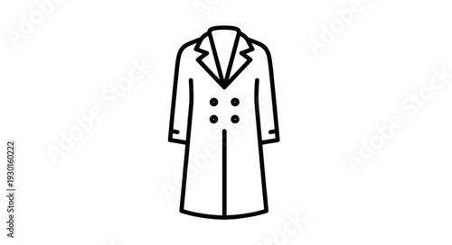 Black and White Coat Illustration.