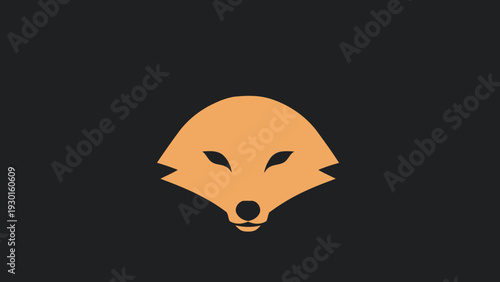 Minimalist Orange Fox Head Logo Design.