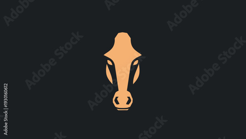 Minimalist Orange Horse Head Logo Design.