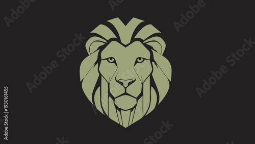 Majestic Lion Head Emblem with Stylized Mane.