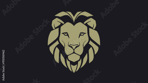 Majestic Lion Head Emblem with Regal Mane.