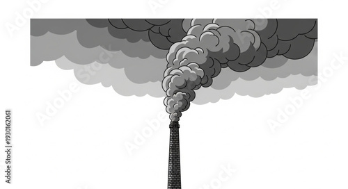 Black and White Smoke Illustration.