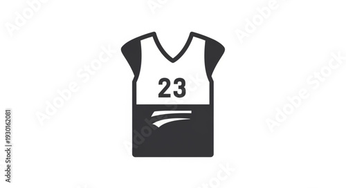 Black and White Sports Jersey Illustration.