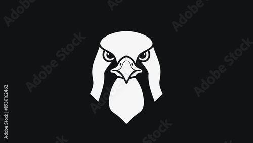 Minimalist Falcon Head Emblem Vector Art.