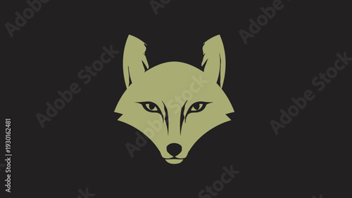 Minimalist Fox Head Logo Design on Dark Background.