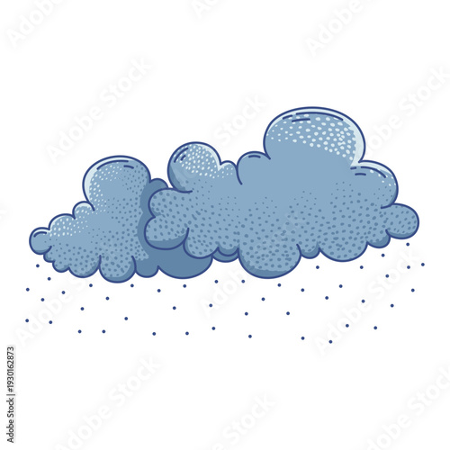 Winter Snow Cloud Illustration. Cold Weather And Meteorology Forecast Concept