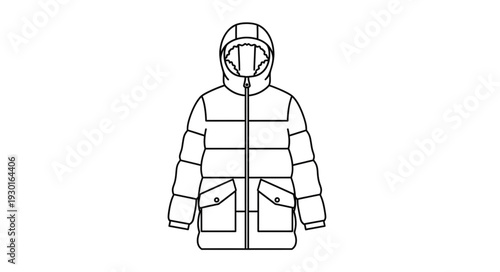 Black and White Winter Parka Jacket.