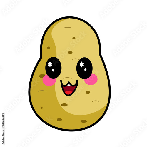 potato kawaii cute vegetable useful for sticker preschool worksheet kids printable.eps