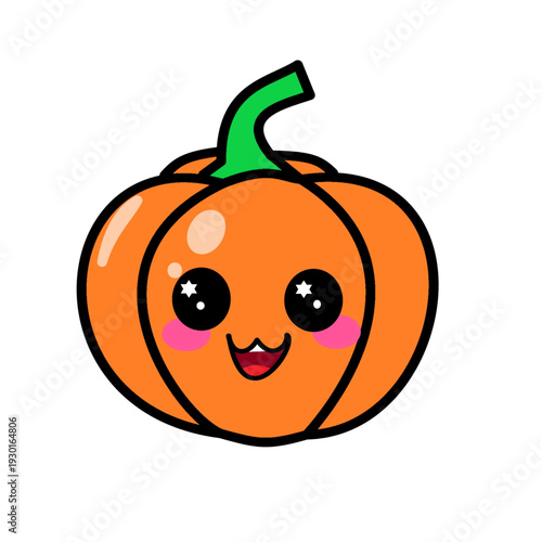 pumpkin kawaii cute vegetable useful for sticker preschool worksheet kids printable.eps