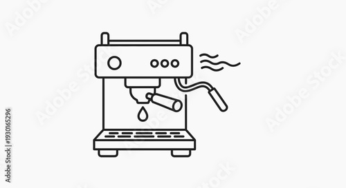 Espresso Machine Icon: Coffee Maker, Hot Beverage, Barista Equipment, Cafe Symbol