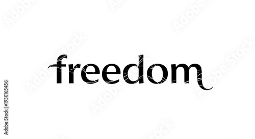 Freedom word text art, inspirational, abstract, grunge, handwritten font