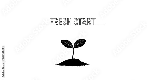 Fresh Start Concept: Sprout Growing from Soil, Symbolizing New Beginnings and Growth