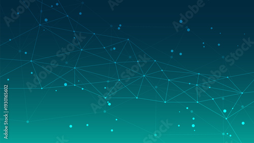Abstract geometric background with connected lines and dots in gradient blue tones