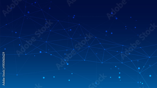 Abstract geometric background with blue polygonal lines and dots on gradient backdrop