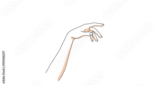 Elegant hand and arm reaching out with fingers slightly spread in a gentle gesture depicted in a clean vector style on white background.