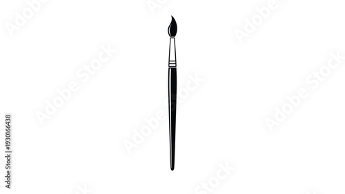 Simple artist paint brush with a black handle and pointed tip for painting, watercolor, and calligraphy on a clean white background.