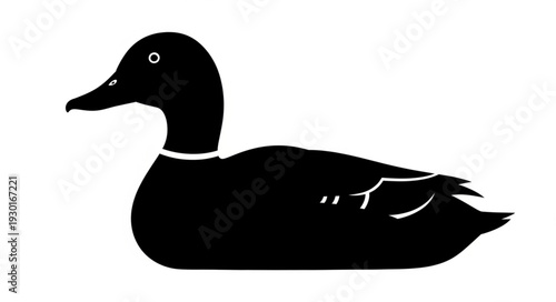 Black Duck Silhouette Profile Illustration.