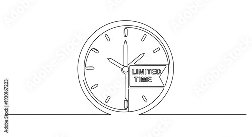 Limited Time Offer Clock Icon, Deadline Concept, Urgency and Time Management