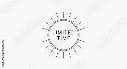 Limited Time Offer Stamp with Sunburst Rays, Marketing and Sale Concept
