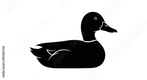 Black Duck Silhouette Profile View.