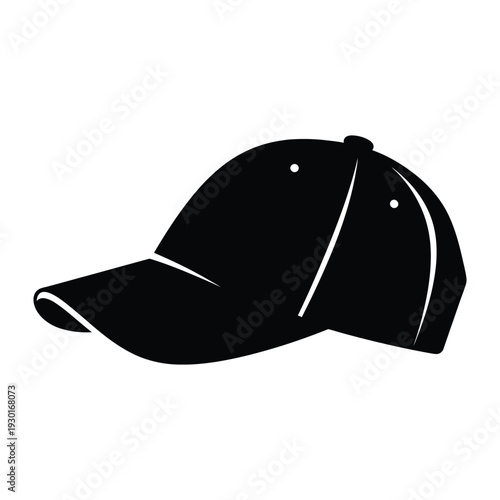 Black silhouette of a baseball cap headwear accessory