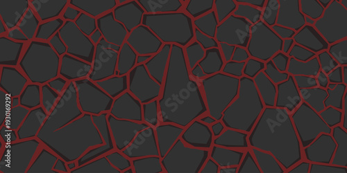 Cracked dry earth surface viewed from above, showcasing parched land, arid landscape, and environmental degradation.