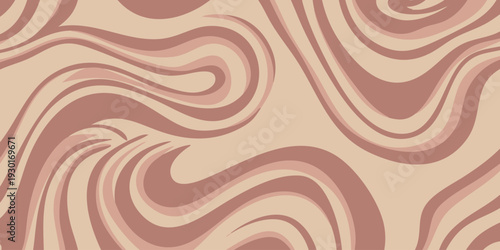 Abstract wavy pattern with flowing curves and shapes in shades of pink and beige, creating a soothing visual effect from a top-down viewpoint
