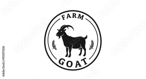 Black Farm Goat Logo Design.