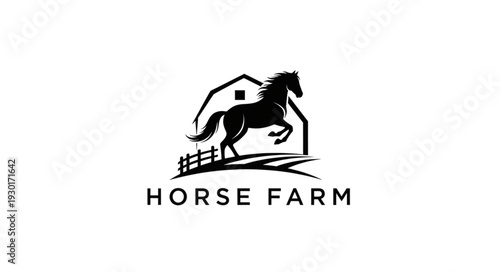 Black Horse Farm Logo Design.