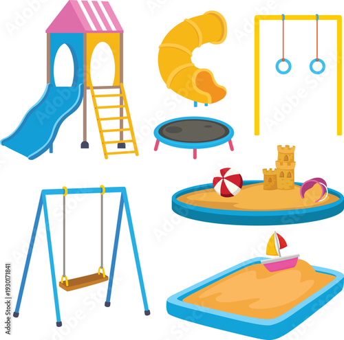 Playground Tunnel Slide Playground Equipment Isolated Illustration