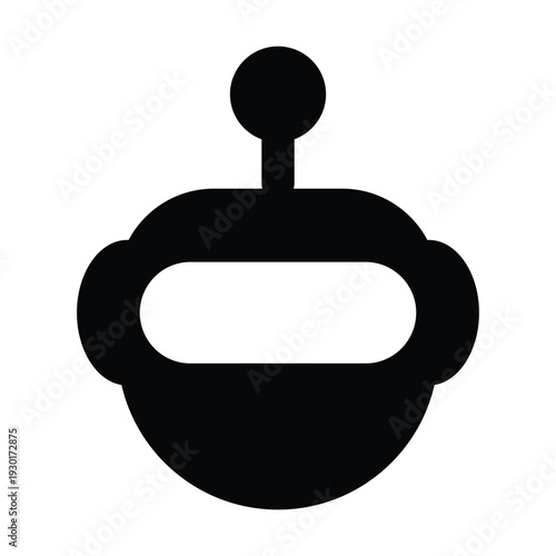 Chatbot Face Mascot Icon, Virtual Assistant Head illustration